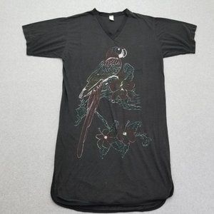 St Thomas Pajama Top Womens XL Black‎ Short Sleeve Pullover Long V Neck